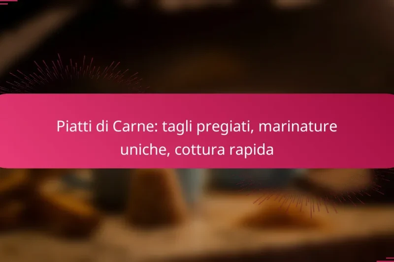 Piatti di Carne: tagli pregiati, marinature uniche, cottura rapida