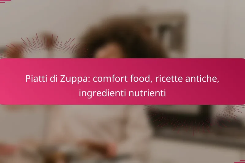 Piatti di Zuppa: comfort food, ricette antiche, ingredienti nutrienti