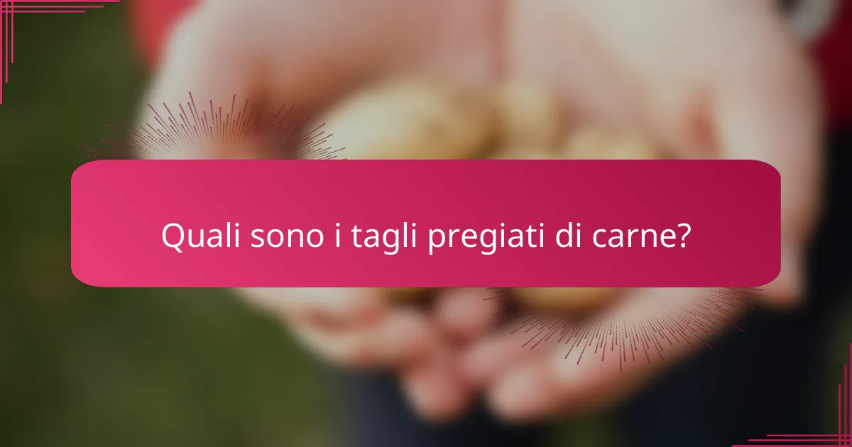 Quali sono i tagli pregiati di carne?