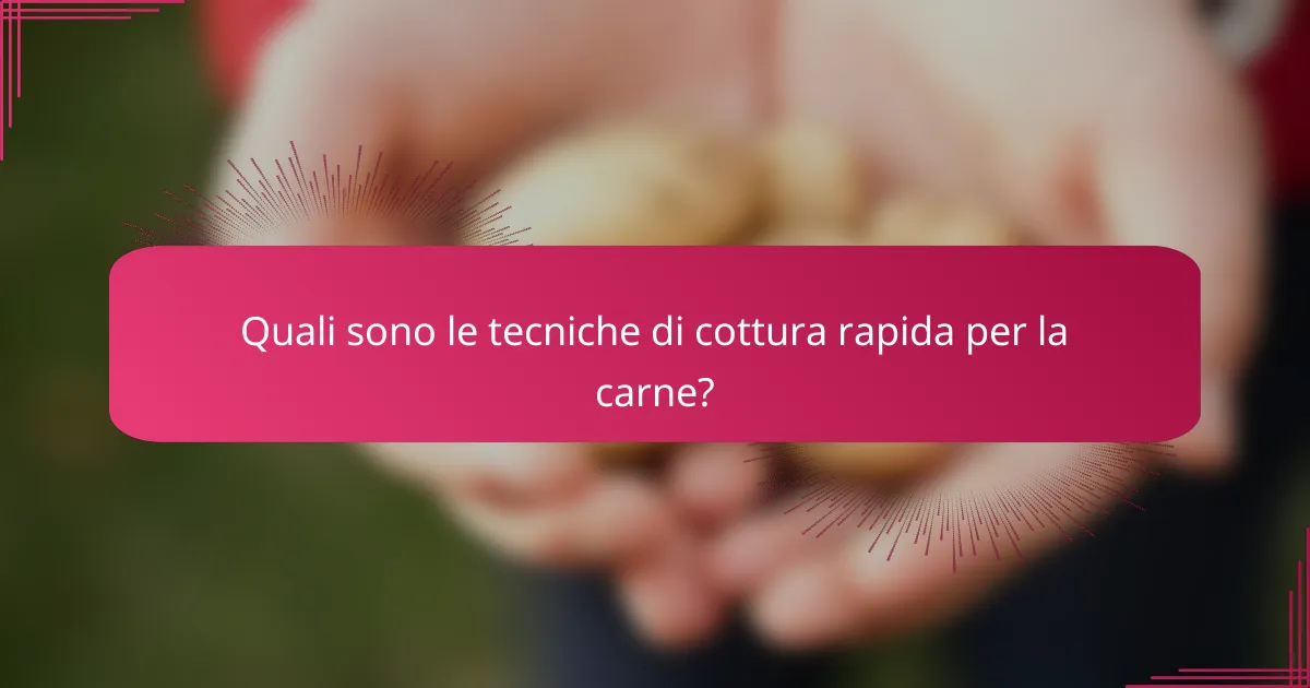 Quali sono le tecniche di cottura rapida per la carne?